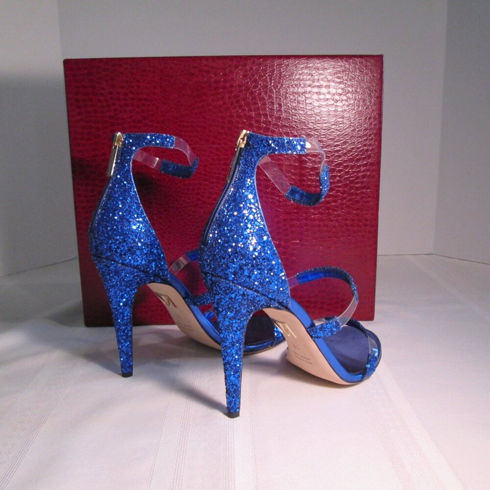 Tamara Mellon Frontline Glitter Heels Cobalt Blue Sz 40 NIB ✨ - Picture 10 of 13